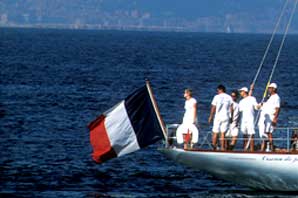 French Flag on Sailboat-Cote d' Azur-James O'Mara